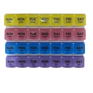 Weekly Pill Organizer with Color-Coded Compartments